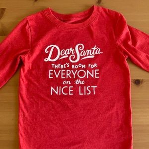 Christmas LS Tshirt “Dear Santa, there’s room for everyone on the nice list” 5T